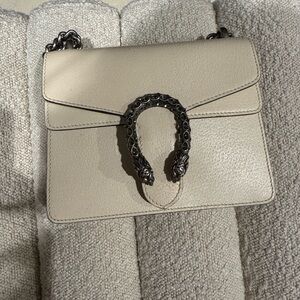 Gucci Dionysus Small Leather Cream Chain Crossbody